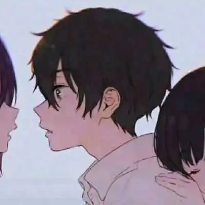 二女一男动漫情头头像,情侣头像图片