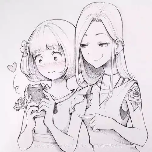 90后美女的小清新二次元动漫手绘,不能错过