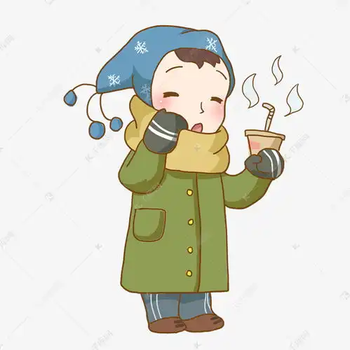 冬季卡通人物保暖喝奶茶免抠png素材图片免费下载千库网