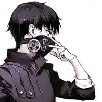 二次元白发,戴口罩少年