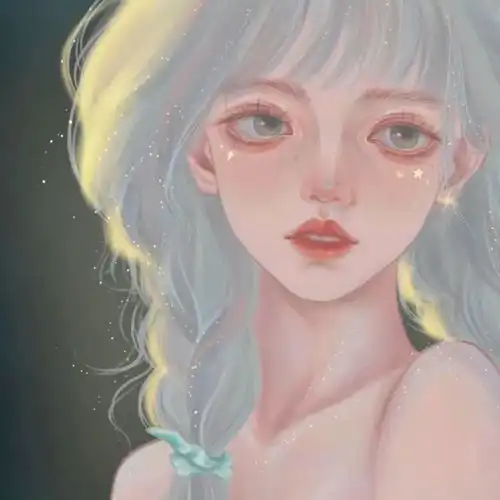 手绘女生头像没人规定一朵花必须长成向日葵或玫瑰