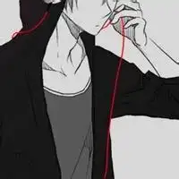戴黑帽子黑口罩白耳机的漫画男生形象