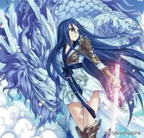 二次元动漫美图欣赏霸气十足,气势逼人的蓝发小姐姐