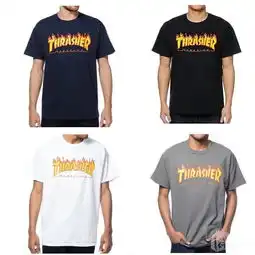 thrasherflamelogotee男女情侣滑板火焰短袖t恤上衣多色可选