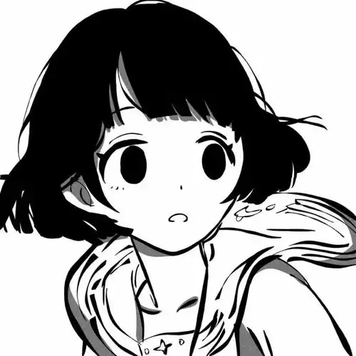 动漫头像黑白漫画风的可爱女头