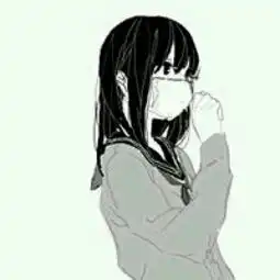黑白动漫女头插画二次元口罩校服系半堆糖,美好生活研究所