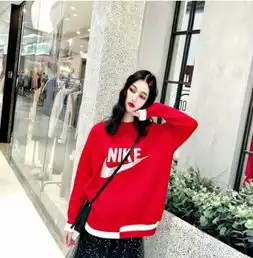 秋冬情侣潮牌网红同款运动字母图案宽松慵懒风套头毛衣男女