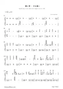 晴零违电视动画超级恋人插曲双手简谱预览eop在线乐谱架