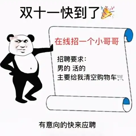 表情包明天就是双十一了,能不能借我一万块,让我过双十一