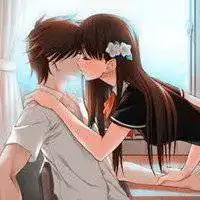 动漫男吻女动态微信头像图片大全