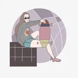 手绘滑滑板人物插画图片素材其他格式下载动漫人物大全