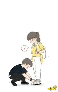 抖音韩商言给佟年系鞋带图片