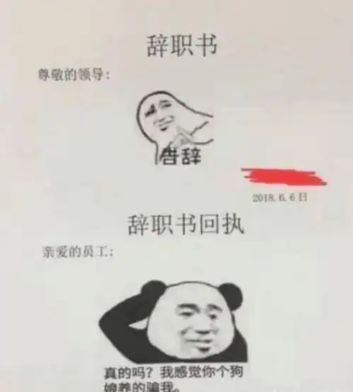 盘点90后辞职信,史上最简洁的辞职信,一个表情包表达全部