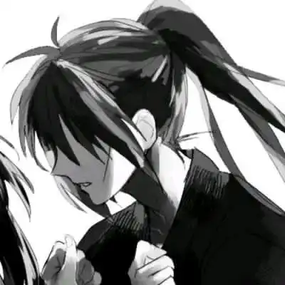 动漫男头黑白风