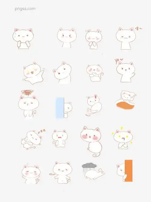 卡通猫咪表情包素材图片大小1024x1369px图片尺寸271.13kb来自png搜索网pngss.com免费免扣png素材下载扁平表情包黑白卡通猫咪手绘小猫装饰图案