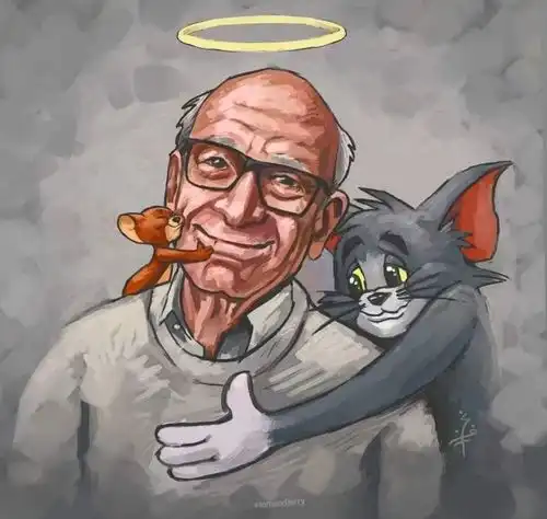 纪念他的动画成就,并不是大众记忆中的猫和老鼠