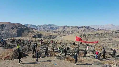 我在现场石嘴山市开展2022年春季贺兰山分片包植增绿活动