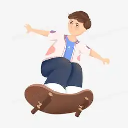 卡通可爱运动人物滑滑板手绘插画png图片素材免费下载psd格式熊猫办公