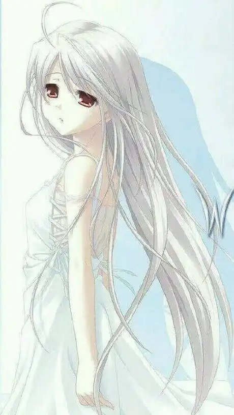 白色头发动漫图片女