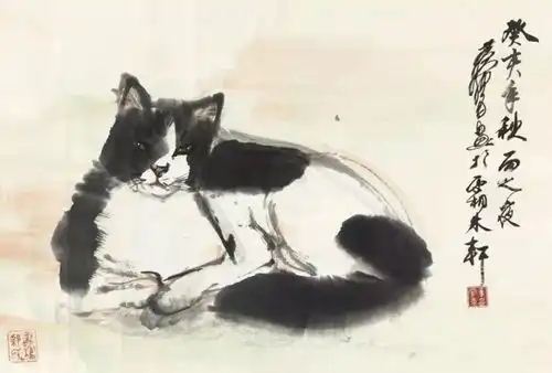 看看黄胄笔下的小萌猫