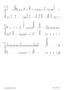 晴零违电视动画超级恋人插曲双手简谱预览eop在线乐谱架