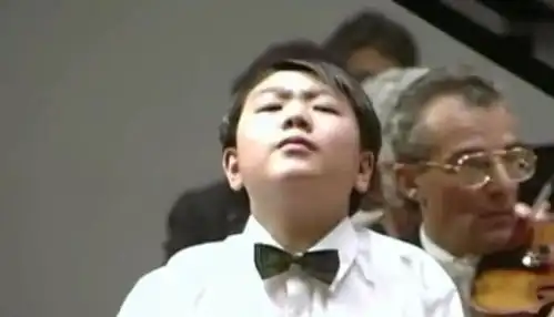 郎朗13岁弹琴照曝光眯着眼睛深情演奏,夸张肉脸全是表情包