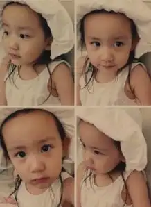 孙莉晒小女儿出浴照表情十分呆萌可爱