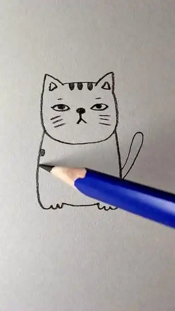 表情严肃的小花猫