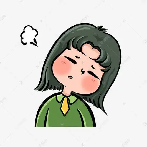 叹气的短发女孩手绘素材图片免费下载千库网