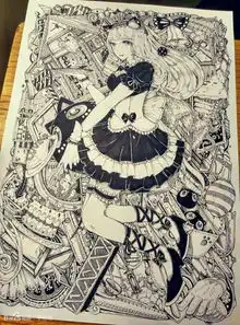 临摹手绘动漫人物马克笔水粉彩铅黑堆糖,美好生活研究所