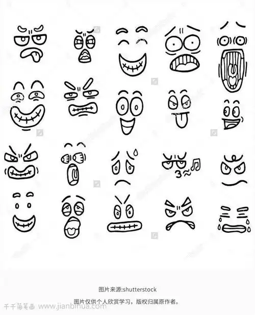 可爱表情包简笔画素材