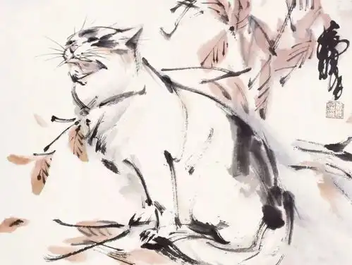 看看黄胄笔下的小萌猫