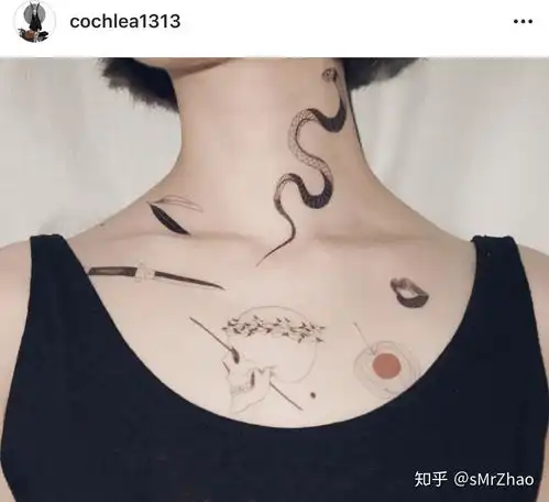 smrzhao纹身推荐第154期黑白动漫黑魔法少女森系纹身